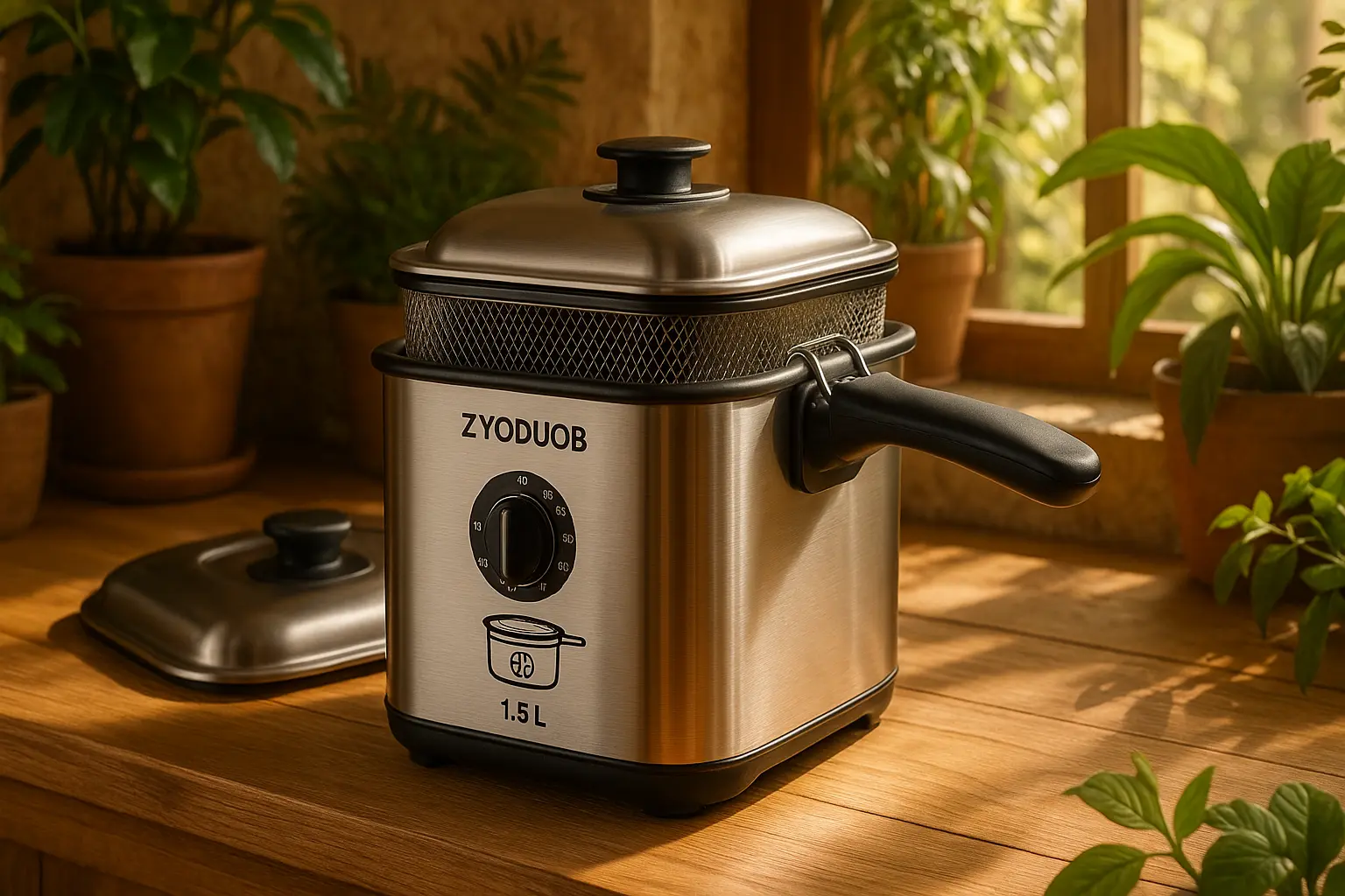Fritadeira ZYODUOB com Filtro de Óleo Inox 1,5L surpreende pela versatilidade