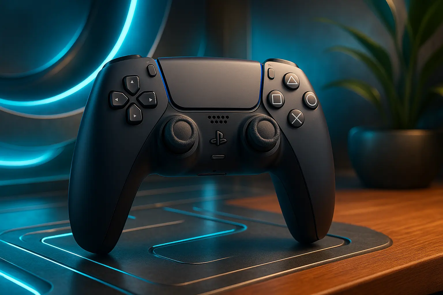 Controle DualSense Midnight Black com resposta tátil para PS5