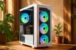Gabinete Gamer Redragon Aeroglass - Mid Tower, USB 3.0+2.0x2, Lateral Vidro - Branco: Design Elegante e Alta Funcionalidade