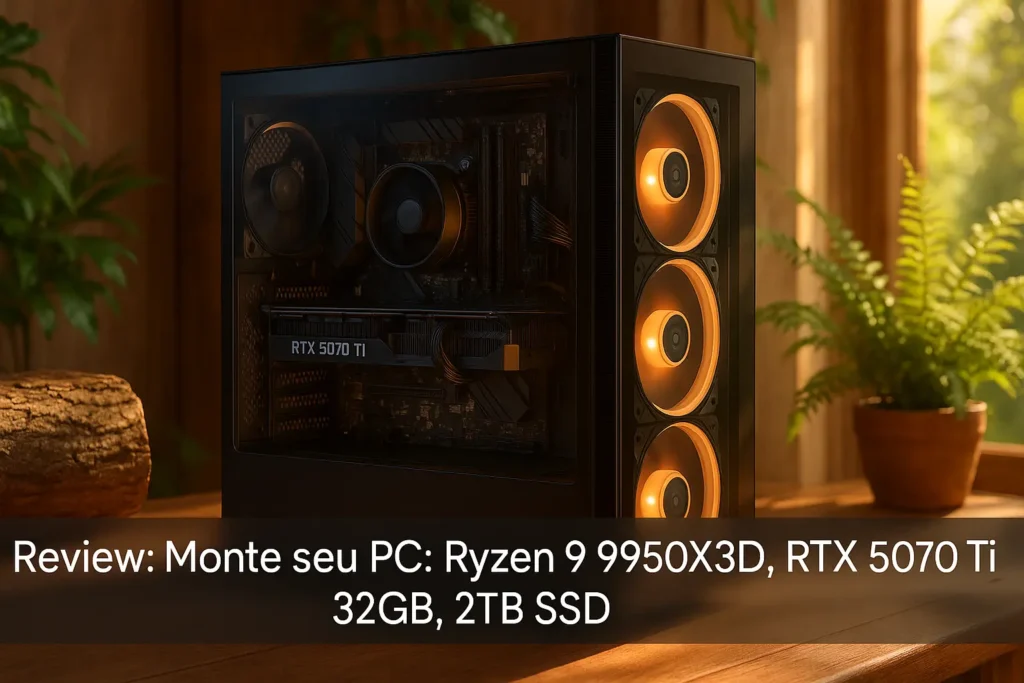 Monte seu PC: Ryzen 9 9950X3D, RTX 5070 Ti, 32GB, 2TB SSD