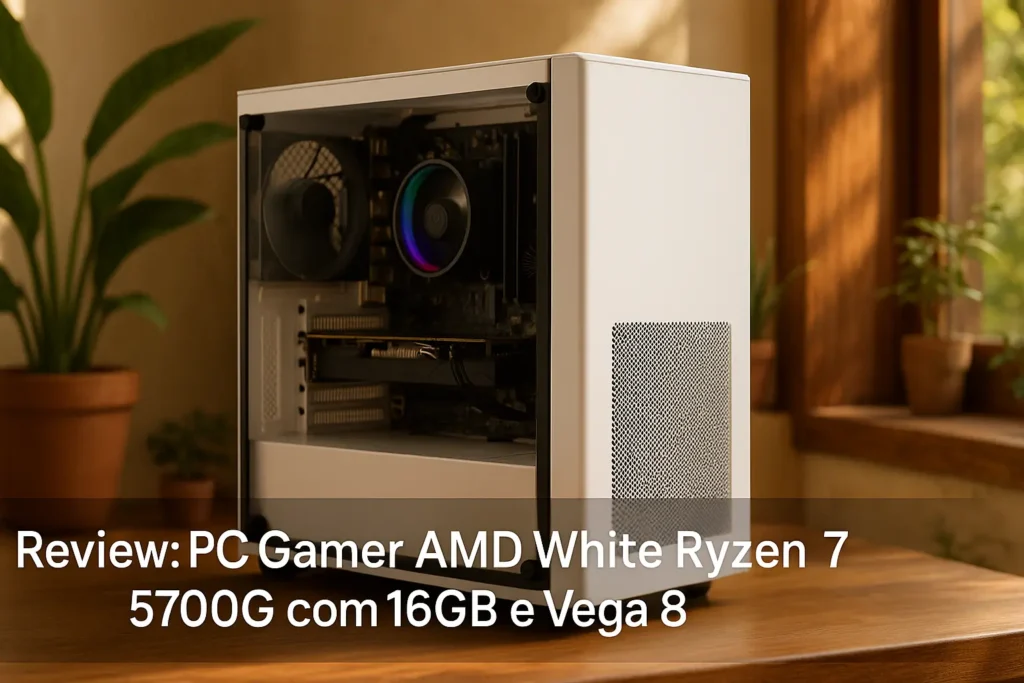 PC Gamer AMD White Ryzen 7 5700G com 16GB e Vega 8