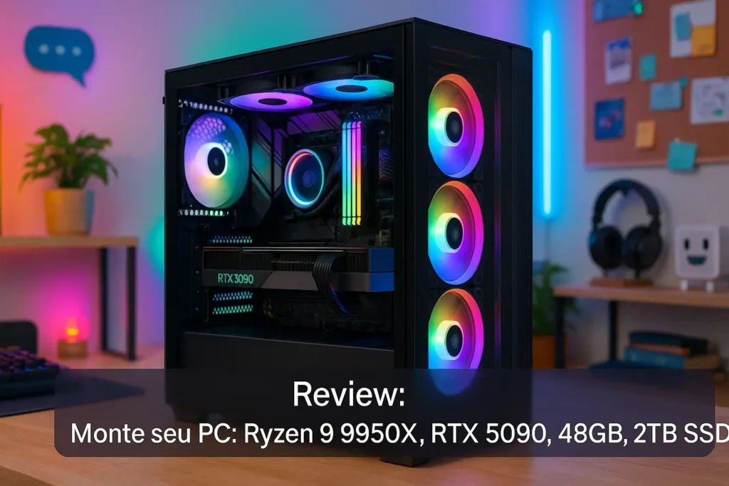 Monte seu PC: Ryzen 9 9950X, RTX 5090, 48GB, 2TB SSD
