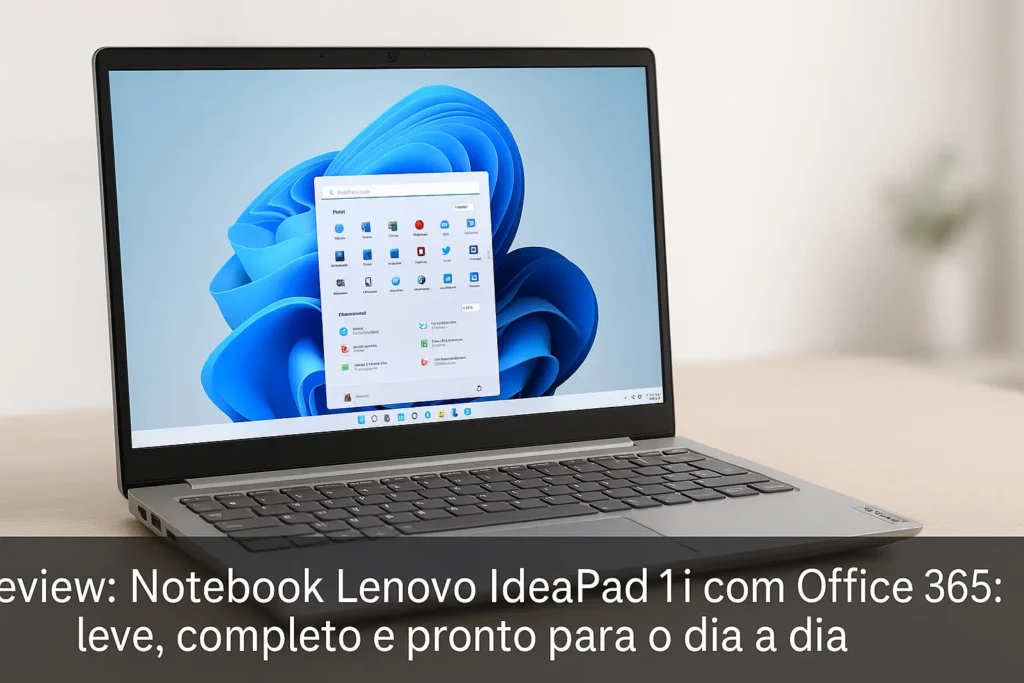 Notebook Lenovo IdeaPad 1i com Office 365: leve, completo e pronto para o dia a dia