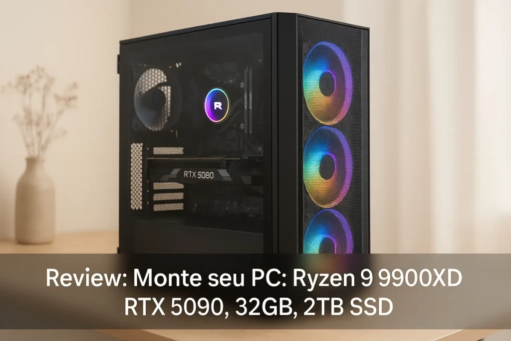 Monte seu PC: Ryzen 9 9900X3D, RTX 5090, 32GB, 2TB SSD