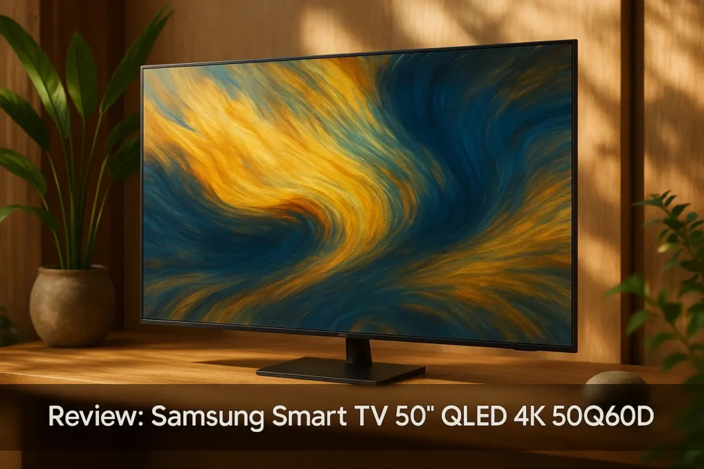 Samsung Smart TV 50" QLED 4K 50Q60D: design slim e imagem impressionante