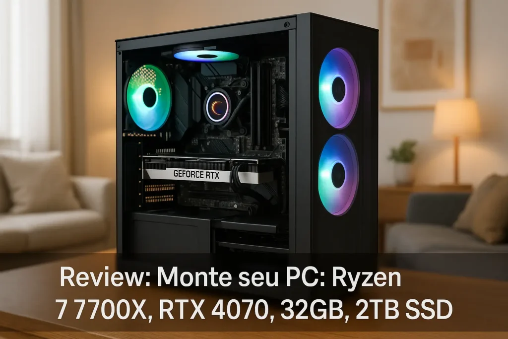 Monte seu PC: Ryzen 7 7700X, RTX 4070, 32GB, 2TB SSD