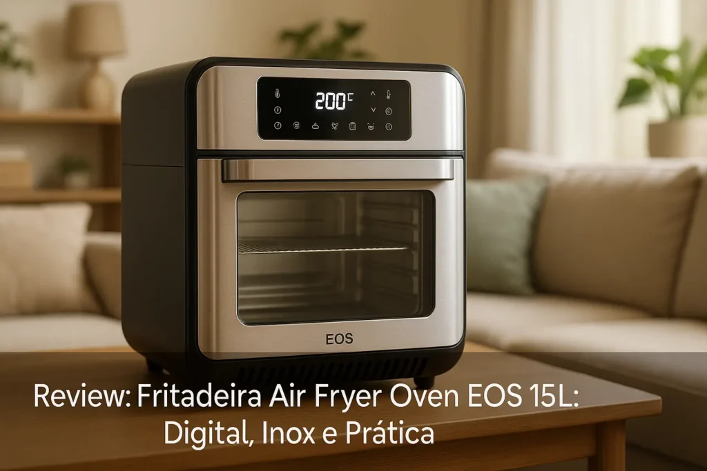 Fritadeira Air Fryer Oven EOS 15L: Digital, Inox e Prática
