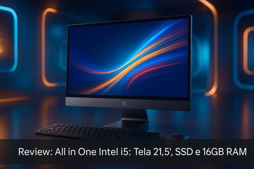 Computador All in One Intel i5: Tela 21,5", SSD e 16GB RAM