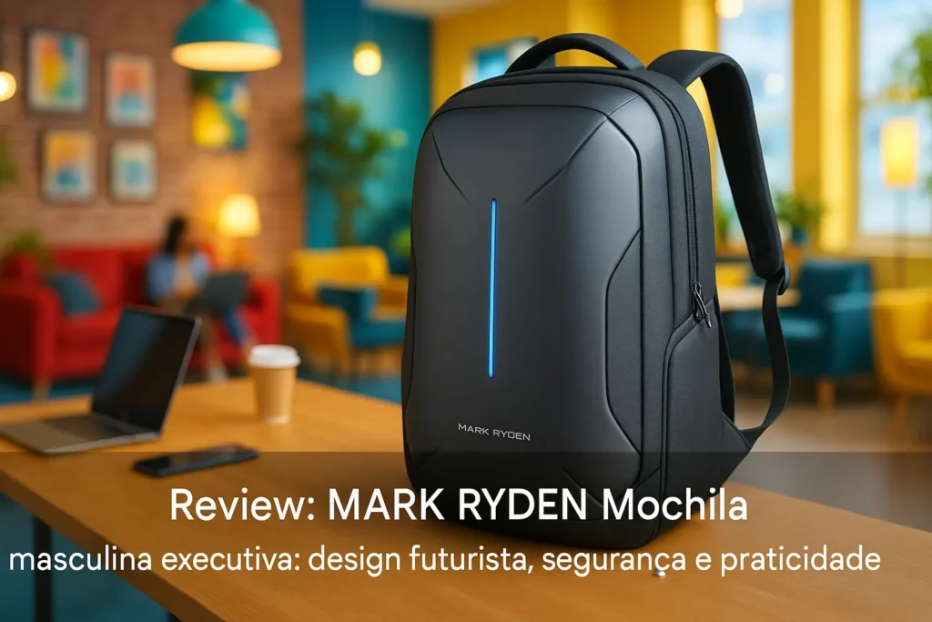 MARK RYDEN Mochila masculina executiva: design futurista, segurança e praticidade
