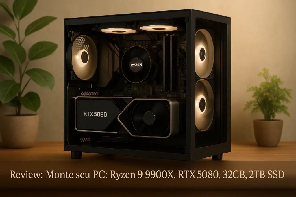 Monte seu PC: Ryzen 9 9900X, RTX 5080, 32GB, 2TB SSD