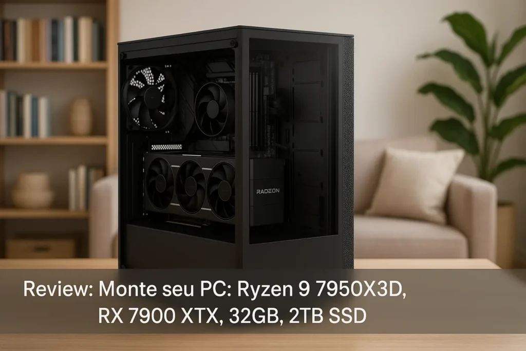 Monte seu PC: Ryzen 9 7950X3D, RX 7900 XTX, 32GB, 2TB SSD