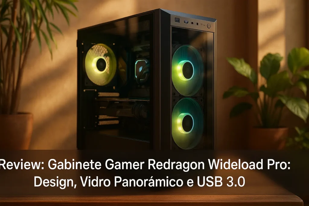 Gabinete Gamer Redragon Wideload Pro: Design, Vidro Panorâmico e USB 3.0