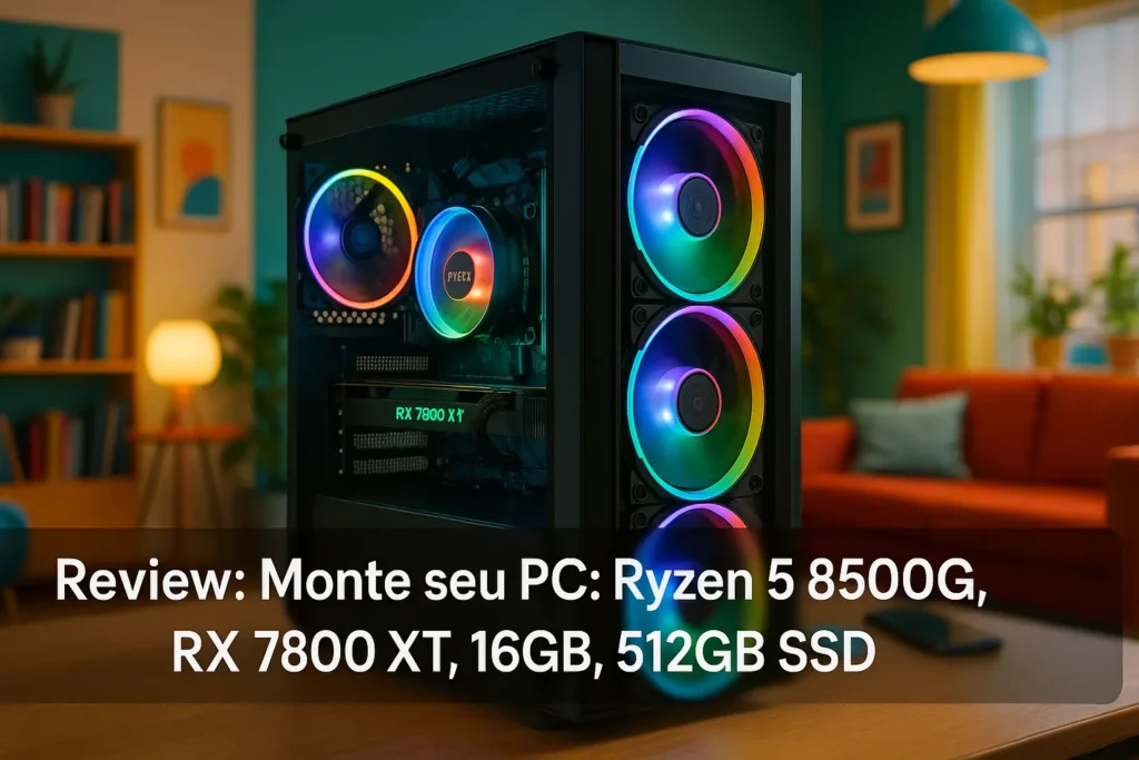 Monte seu PC: Ryzen 5 8500G, RX 7800 XT, 16GB, 512GB SSD