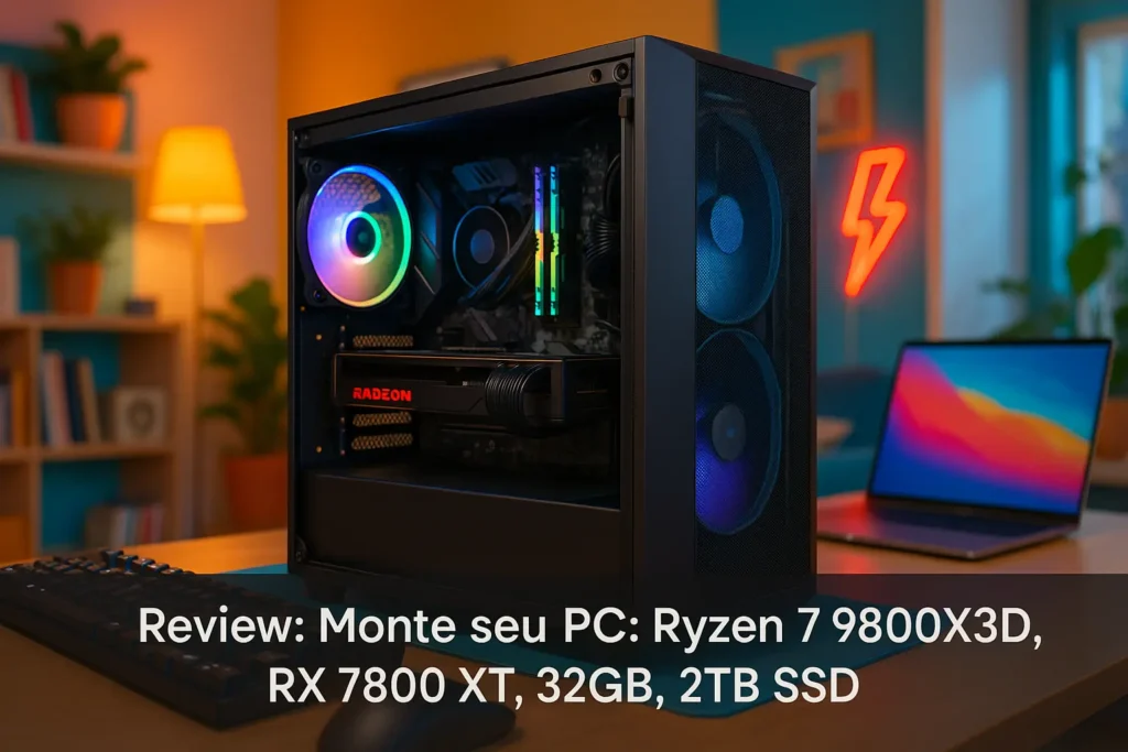 Monte seu PC: Ryzen 7 9800X3D, RX 7800 XT, 32GB, 2TB SSD