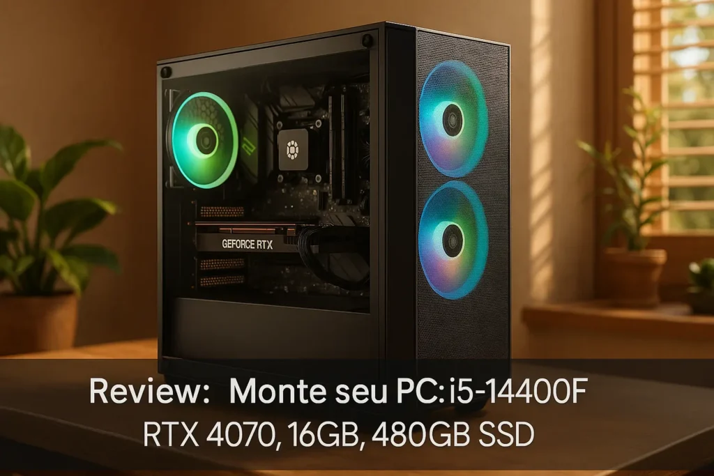 Monte seu PC: i5-14400F, RTX 4070, 16GB, 480GB SSD