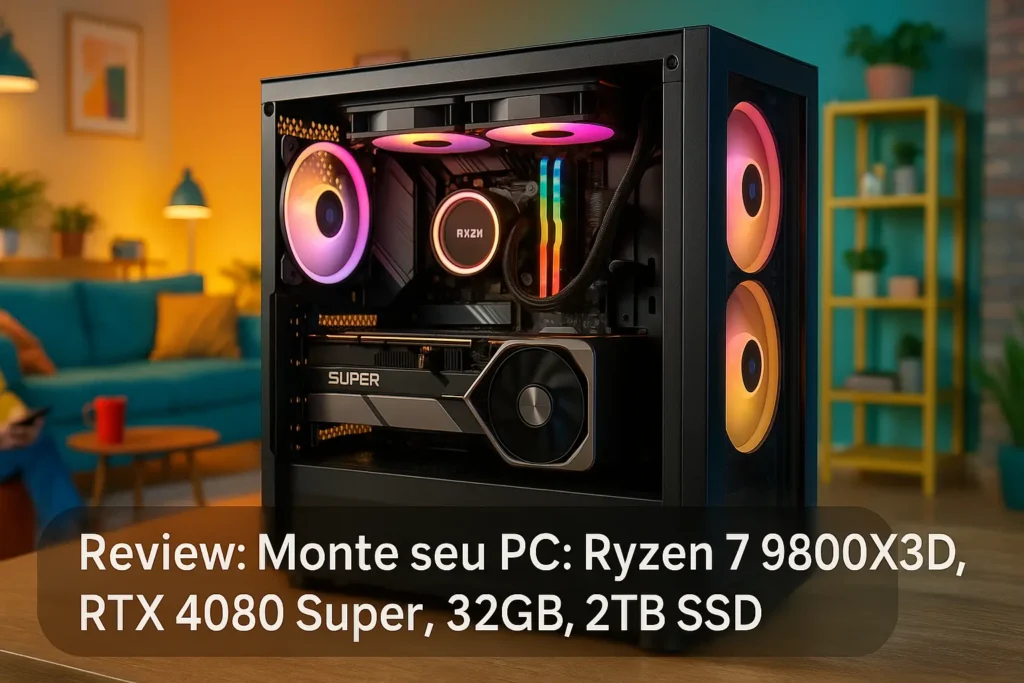 Monte seu PC: Ryzen 7 9800X3D, RTX 4080 Super, 32GB, 2TB SSD