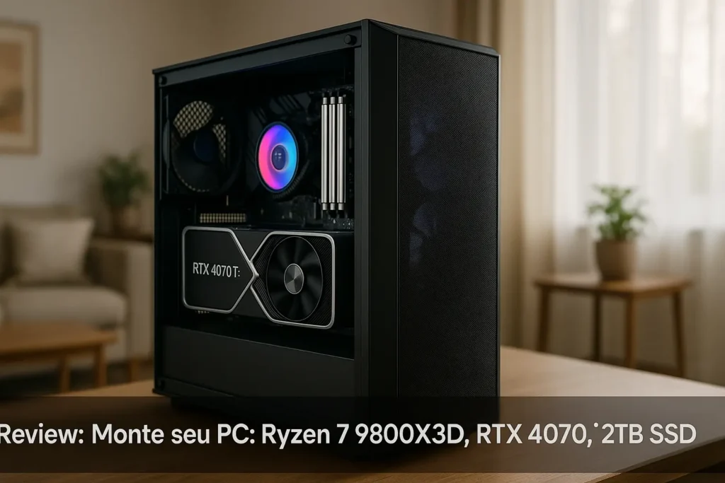 Monte seu PC: Ryzen 7 9800X3D, RTX 4070 Ti, 32GB, 2TB SSD