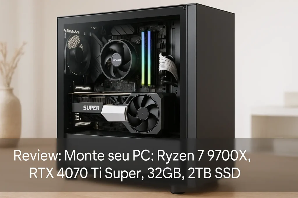 Monte seu PC: Ryzen 7 9700X, RTX 4070 Ti Super, 32GB, 2TB SSD