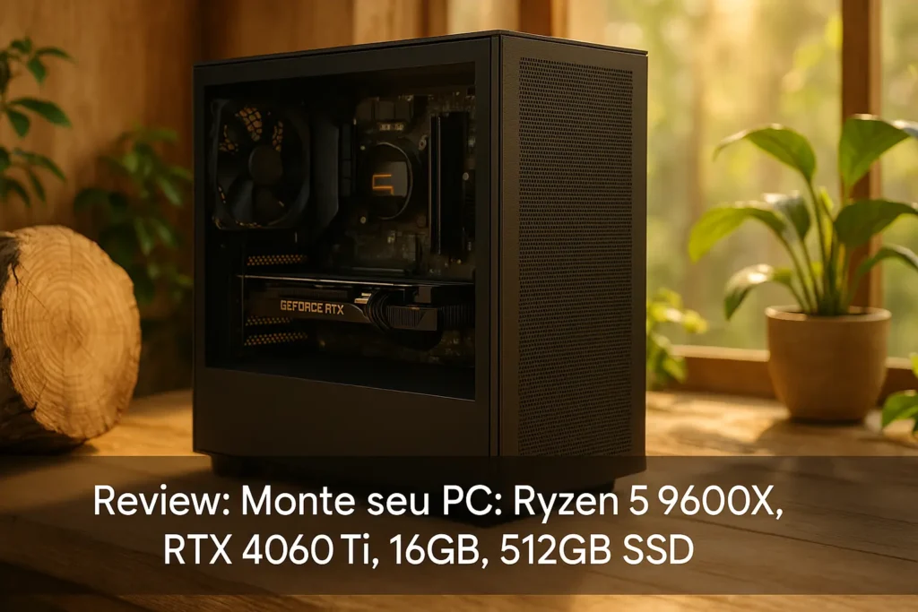 Monte seu PC: Ryzen 5 9600X, RTX 4060 Ti, 16GB, 512GB SSD