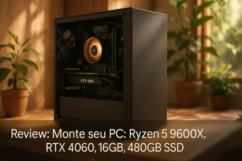 Monte seu PC: Ryzen 5 9600X, RTX 4060, 16GB, 480GB SSD