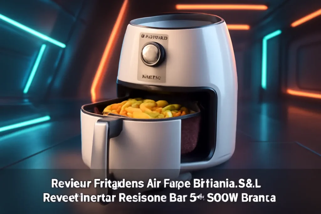 Fritadeira Air Fryer Britânia 5,5 L Revestimento Redstone BAF52 1500W Branco com Inox 220V