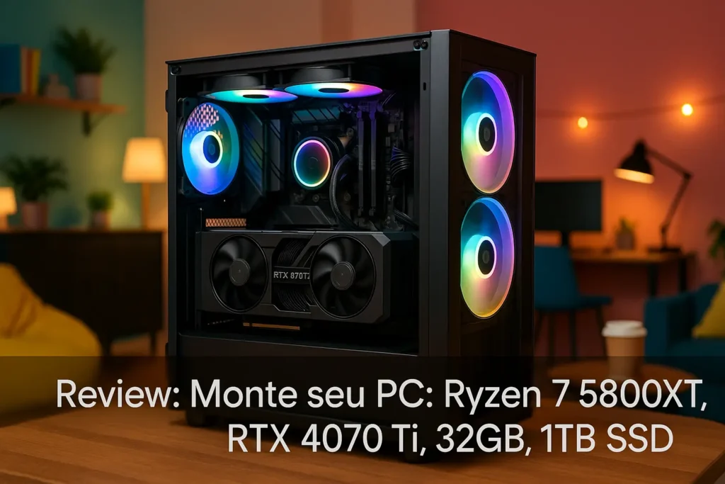 Monte seu PC: Ryzen 7 5800XT, RTX 4070 Ti, 32GB, 1TB SSD