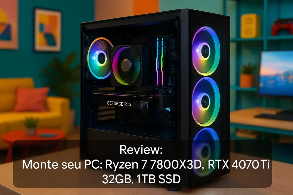 Monte seu PC: Ryzen 7 7800X3D, RTX 4070 Ti, 32GB, 1TB SSD