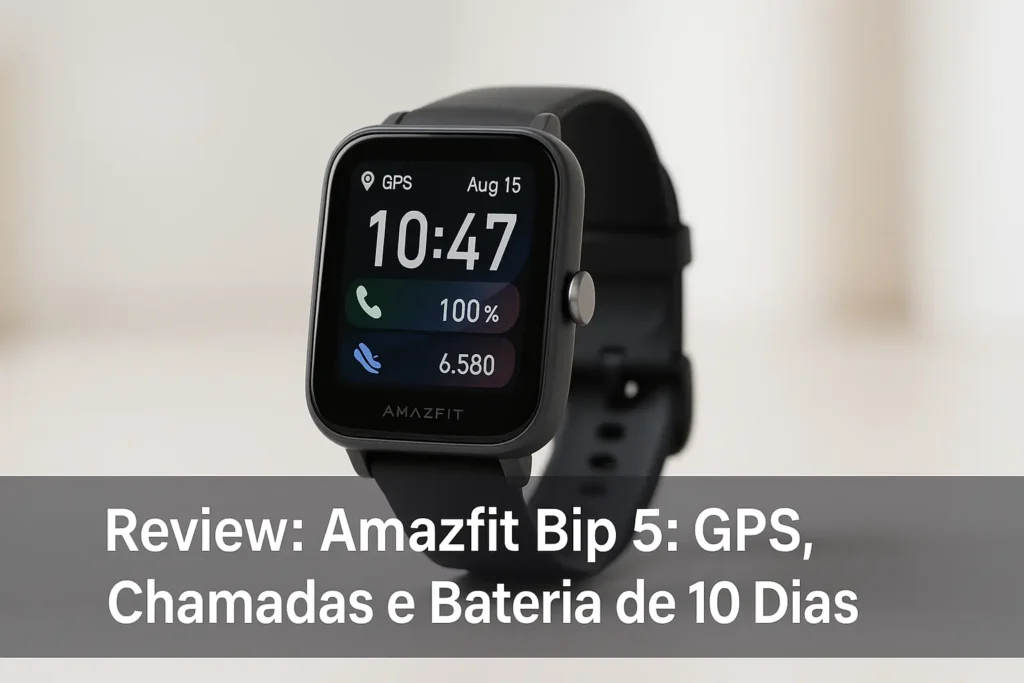 Amazfit Bip 5: GPS, Chamadas e Bateria de 10 Dias