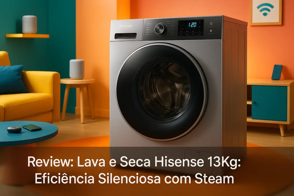 Lava e Seca Hisense 13Kg: Eficiência Silenciosa com Steam