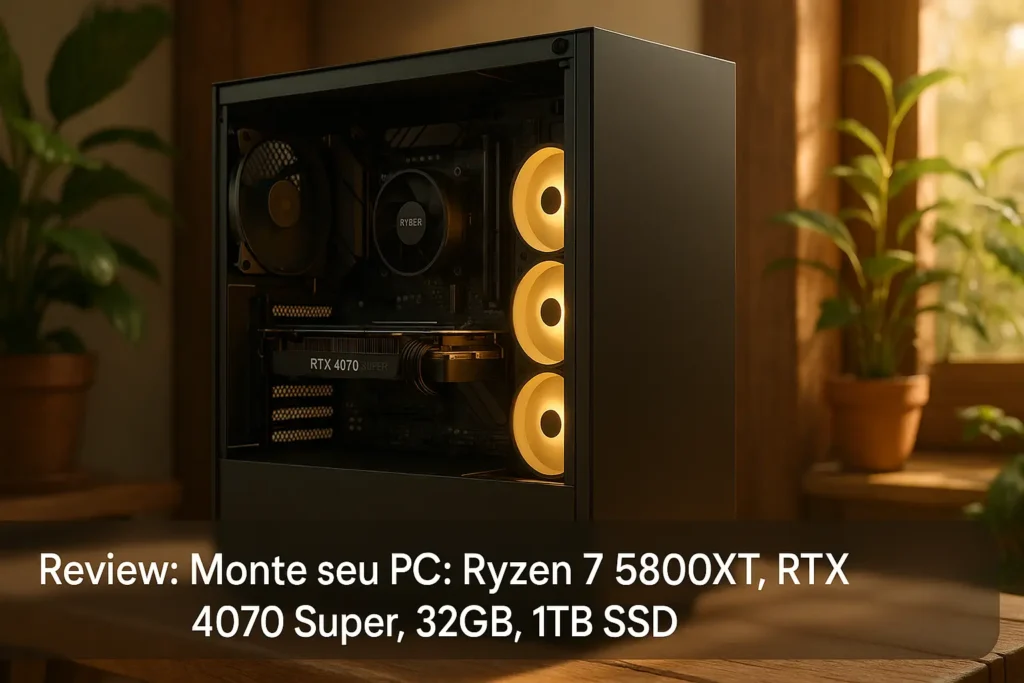 Monte seu PC: Ryzen 7 5800XT, RTX 4070 Super, 32GB, 1TB SSD