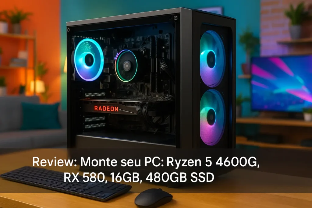 Monte seu PC: Ryzen 5 4600G, RX 580, 16GB, 480GB SSD