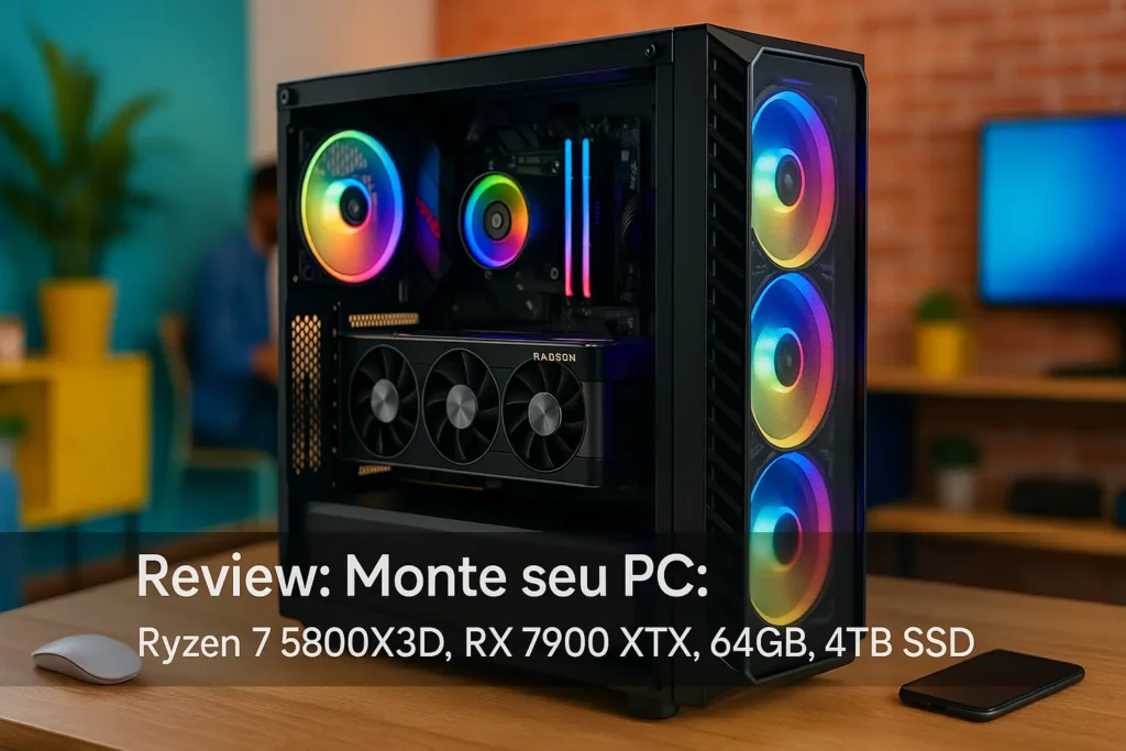Monte seu PC: Ryzen 7 5800X3D, RX 7900 XTX, 64GB, 4TB SSD