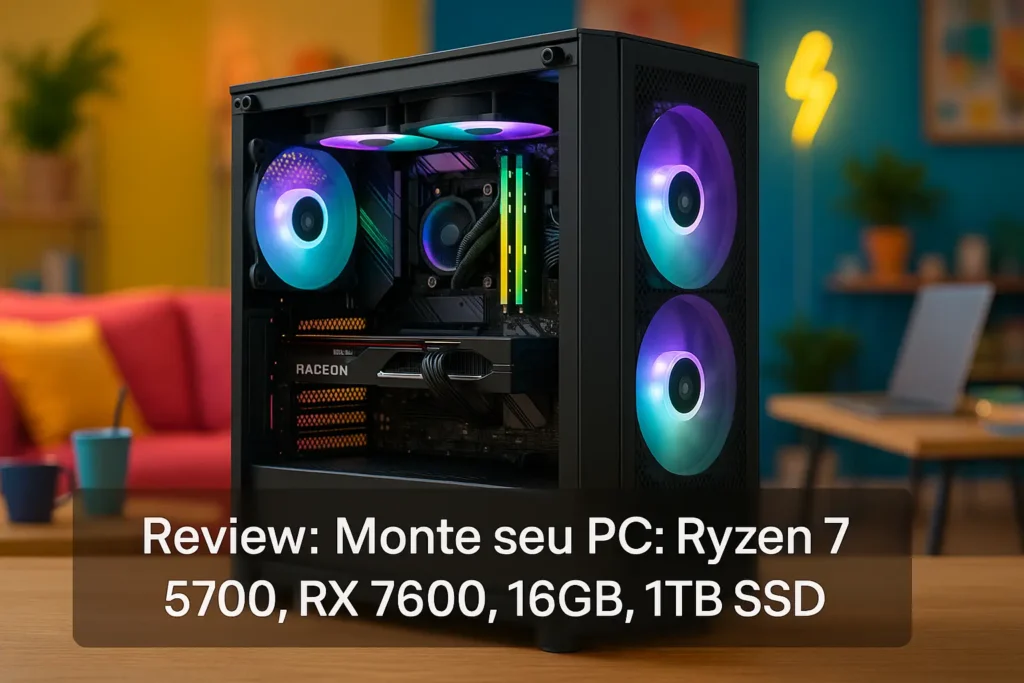 Monte seu PC: Ryzen 7 5700, RX 7600, 16GB, 1TB SSD