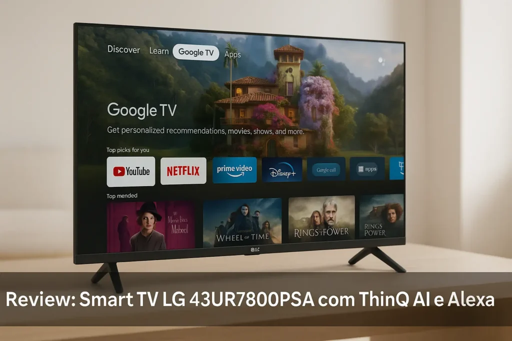 Smart TV LG 43UR7800PSA com ThinQ AI e Alexa