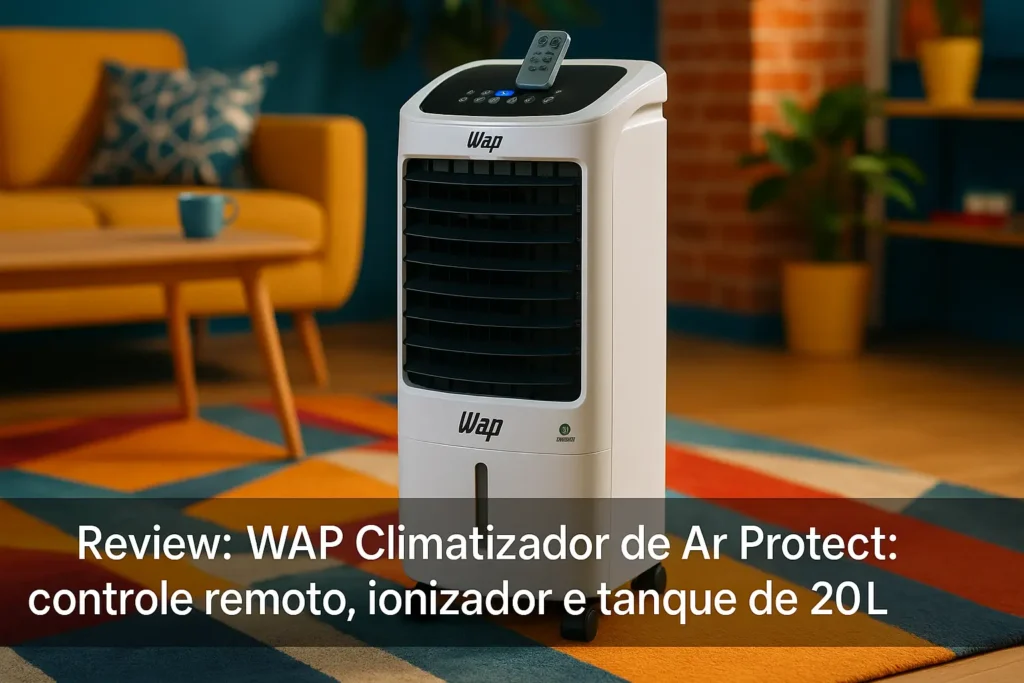 WAP Climatizador de Ar Air Protect: controle remoto, ionizador e tanque de 20L