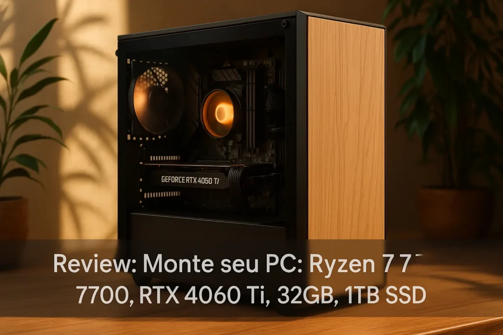 Monte seu PC: Ryzen 7 7700, RTX 4060 Ti, 32GB, 1TB SSD