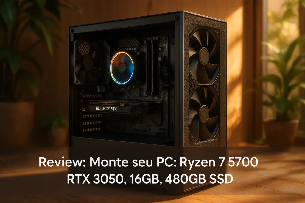 Monte seu PC: Ryzen 7 5700, RTX 3050, 16GB, 480GB SSD