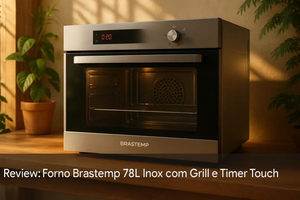 Forno Brastemp 78L Inox com Grill e Timer Touch