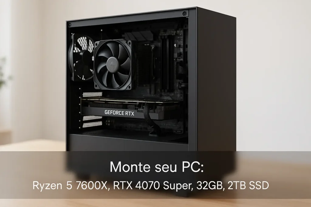 Monte seu PC: Ryzen 5 7600X, RTX 4070 Super, 32GB, 2TB SSD