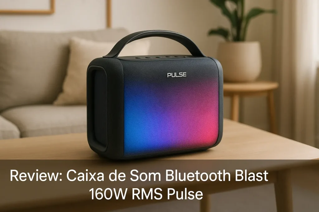 Caixa de Som Bluetooth Blast 160W RMS Pulse: Som Potente e LED Vibrante