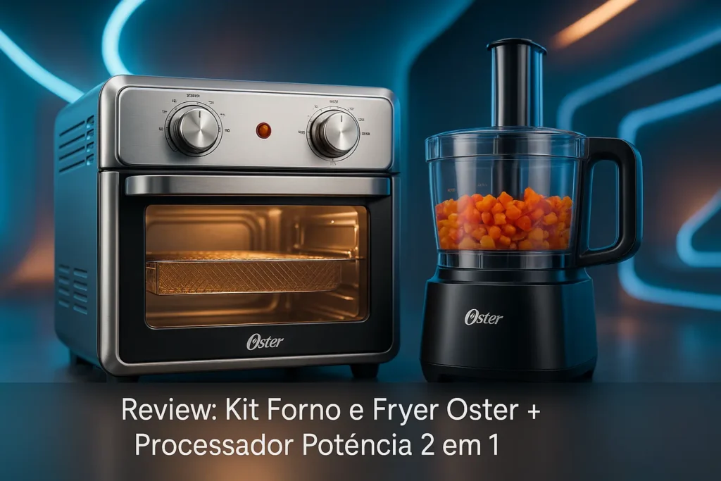 Kit Forno e Fryer Oster + Processador: Potência 2 em 1