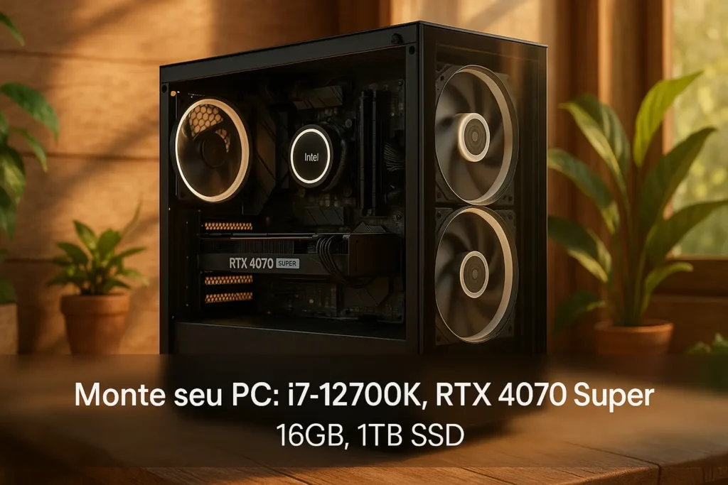 Monte seu PC: i7-12700K, RTX 4070 Super, 16GB, 1TB SSD