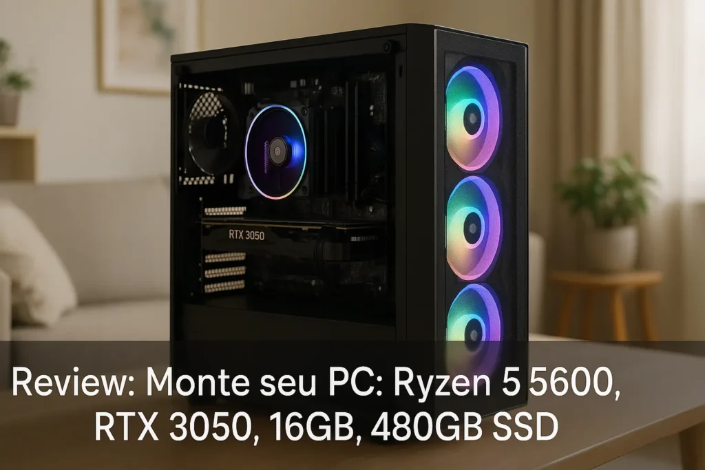 Monte seu PC: Ryzen 5 5600, RTX 3050, 16GB, 480GB SSD