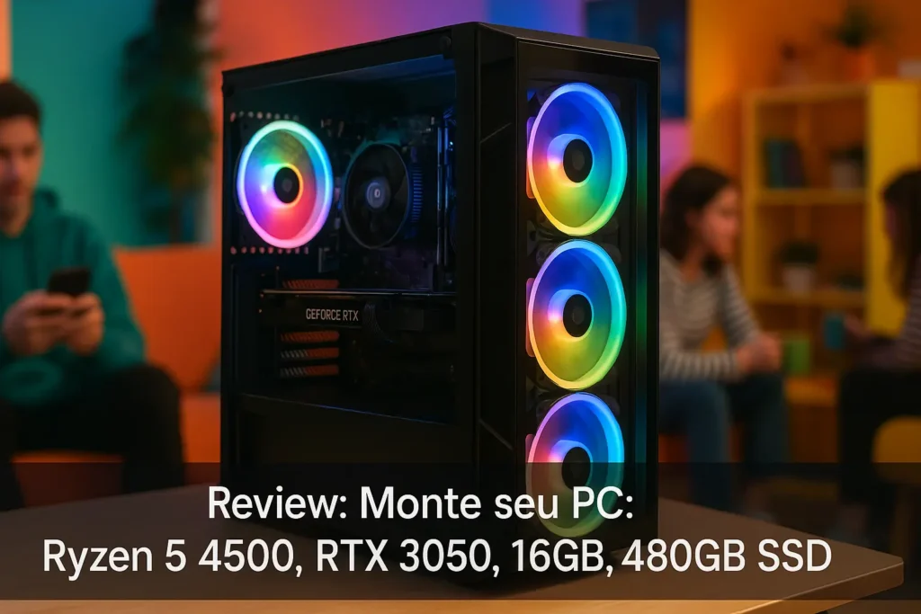Monte seu PC: Ryzen 5 4500, RTX 3050, 16GB, 480GB SSD