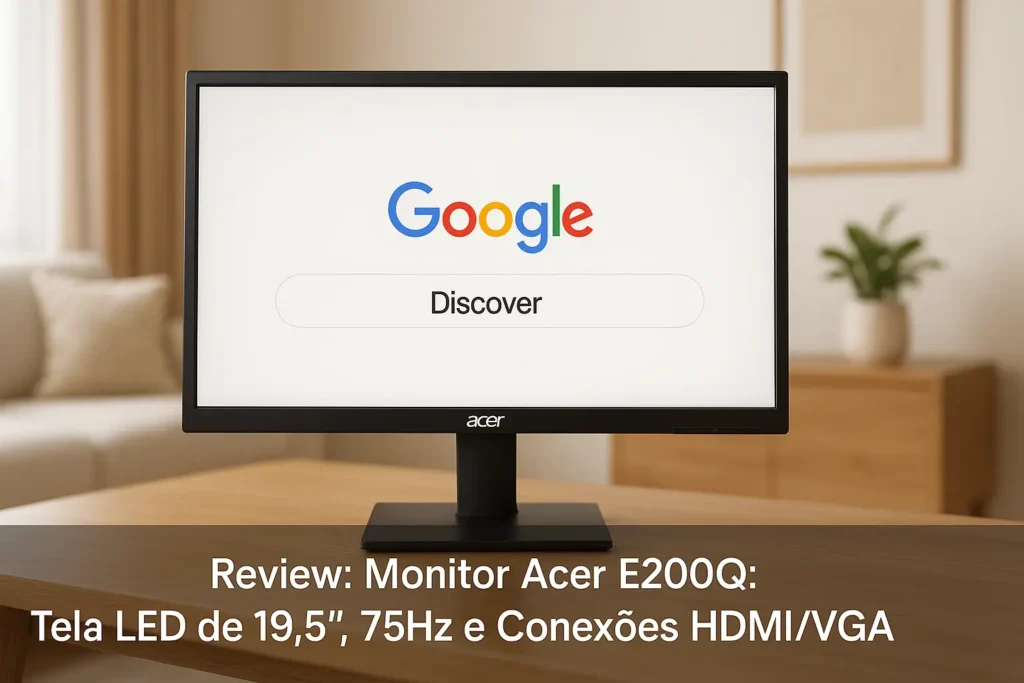 Monitor Acer E200Q: Tela LED de 19.5", 75Hz e Conexões HDMI/VGA