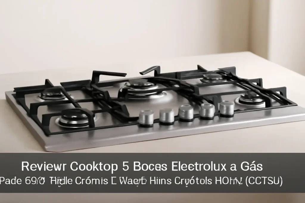 Cooktop 5 Bocas Electrolux a Gás Prata com Tripla Chama e Grade Ferro Fundido Home Pro (GC75U)