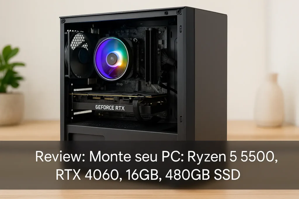 Monte seu PC: Ryzen 5 5500, RTX 4060, 16GB, 480GB SSD