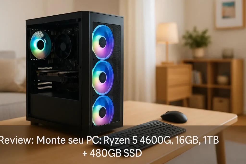 Monte seu PC: Ryzen 5 4600G, 16GB, 1TB + 480GB SSD