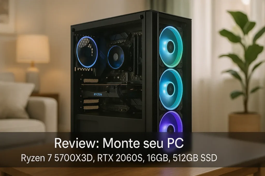 Monte seu PC: Ryzen 7 5700X3D, RTX 2060S, 16GB, 512GB SSD