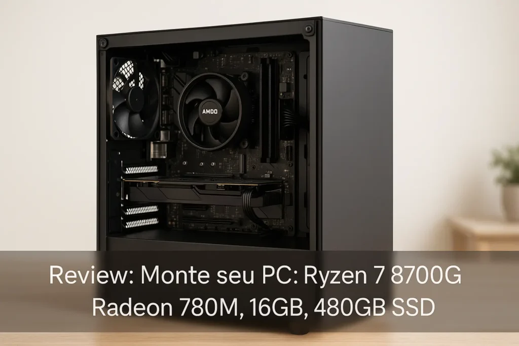 Monte seu PC: Ryzen 7 8700G, Radeon 780M, 16GB, 480GB SSD